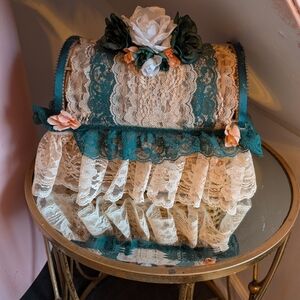 Vintage Lace Decorative Jewelry Storage Box Basket